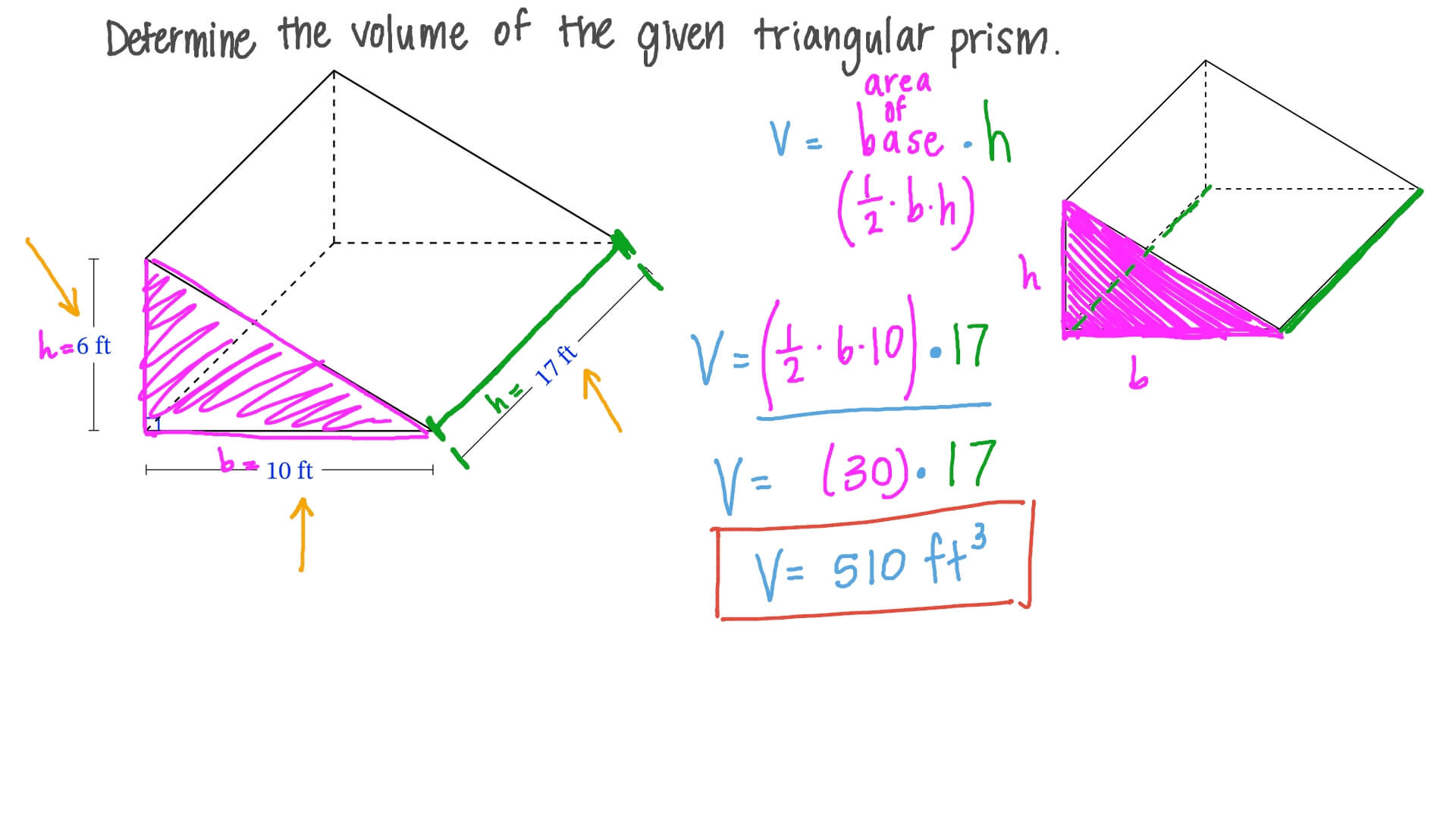 Finding the Volume of a Triangular Prism