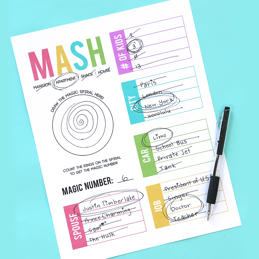 How to play MASH