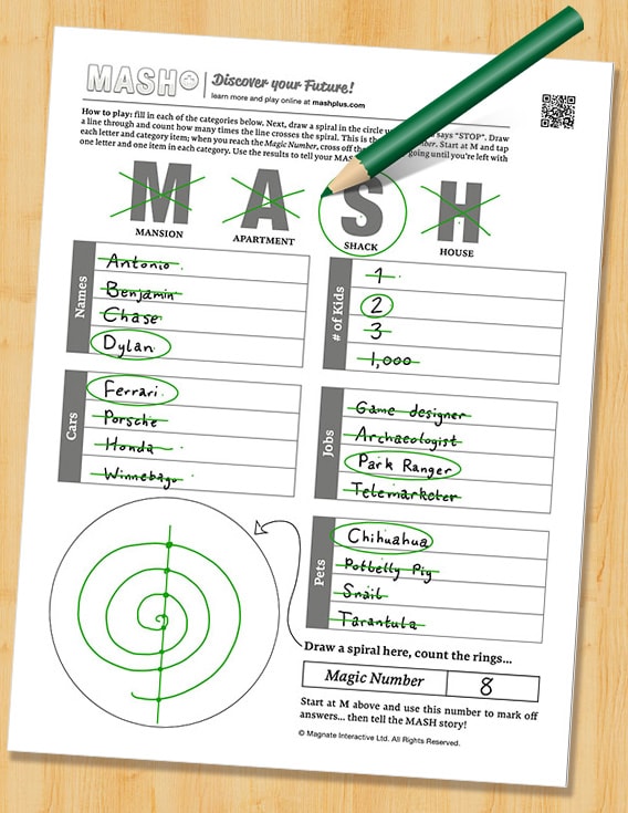 Enjoying a game of MASH